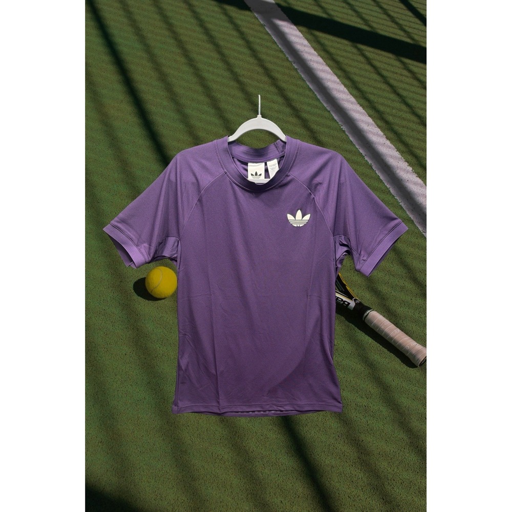 adidas Originals Men's Freelift Crew Pro Tennis Short Sleeve Shirt Purple Med